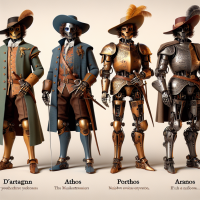 Four robots as Dartanian, Athos, Porthos and Aramis.