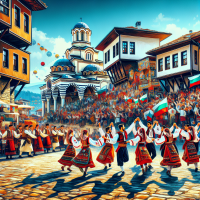 Immerse yourself in the heart of Bulgaria with this captivating snapshot from a traditional festival! 🇧🇬 Witness the colorful spirit of Bulgaria’s rich heritage through the lively dance and authentic folk costumes. Set against the picturesque backdrop of historic architecture and cobblestone streets, this image brings to life the timeless traditions that are the soul of the Bulgarian community. Let’s celebrate the beauty of culture and the bonds that bring us together. 