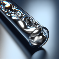 chemistry test tube with silver metallic liquid, simple